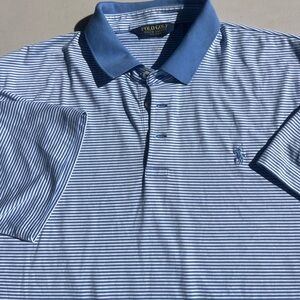 Polo Golf Blue Striped Men's Short Sleeve Shirt